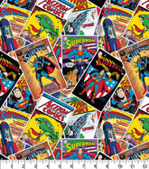DC Comics Superman Comic Stack Toss Cotton Fabric